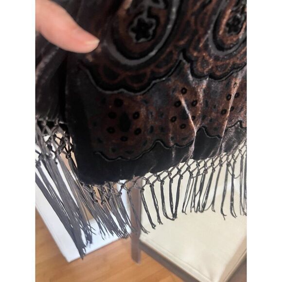 Vintage Retro Lot 3 Geometric Velvet Burnout Scarf - Picture 3 of 8